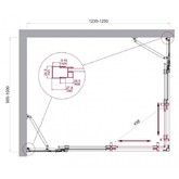 Душевой угол BelBagno Luce AH 22 1250x1000 хром, прозр.стекло 