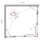 Душевой угол BelBagno Luce AH 22 1250x1200 хром, прозр.стекло 