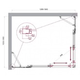 Душевой угол BelBagno Luce AH 22 1300x1050 хром, прозр.стекло 