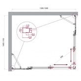 Душевой угол BelBagno Luce AH 22 1300x1100 хром, прозр.стекло 