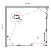 Душевой угол BelBagno Luce AH 22 1300x1250 хром, прозр.стекло 