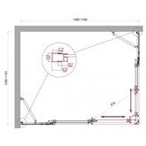 Душевой угол BelBagno Luce AH 22 1400x1100 хром, прозр.стекло 