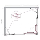 Душевой угол BelBagno Luce AH 22 1400x1150 хром, прозр.стекло 