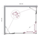 Душевой угол BelBagno Luce AH 22 1400x1200 хром, прозр.стекло 