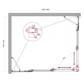Душевой угол BelBagno Luce AH 22 1450x1200 хром, прозр.стекло 