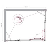 Душевой угол BelBagno Luce AH 22 1500x1150 хром, прозр.стекло 