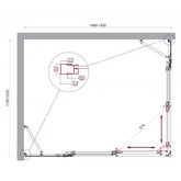 Душевой угол BelBagno Luce AH 22 1500x1200 хром, прозр.стекло 