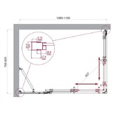 Душевой угол BelBagno Luce AH 21 1100x800 хром, прозр.стекло 