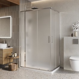 Душевой угол BelBagno Luce AH 21 1100x900 хром, текстур.стекло 