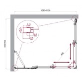 Душевой угол BelBagno Luce AH 21 1100x900 хром, текстур.стекло 