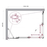 Душевой угол BelBagno Luce AH 21 1150x900 хром, прозр.стекло 