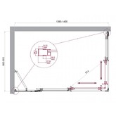 Душевой угол BelBagno Luce AH 21 1400x900 хром, прозр.стекло 