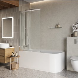 Шторка для ванны BelBagno LUCE-VF-11 900x1450 хром, прозр.стекло 