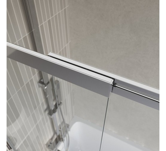 Шторка для ванны BelBagno LUCE-VF-11 900x1450 хром, текстур.стекло 