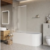 Шторка для ванны BelBagno LUCE-VF-11 900x1450 хром, текстур.стекло 