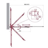 Шторка для ванны BelBagno LUCE-VF-11 900x1450 хром, текстур.стекло 