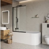 Шторка для ванны BelBagno LUCE-VF-11 1000x1450 черный, прозр.стекло