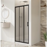 Душевая дверь BelBagno UNO-195 BF 3 90 см черный матовый, прозр.стекло 