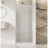 Душевая дверь BelBagno UNO-195 BF 3 120 см сатин, прозр.стекло 