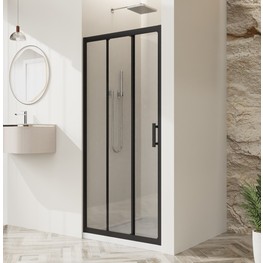 Душевая дверь BelBagno UNO-195 BF 3 120 см черный матовый, прозр.стекло 