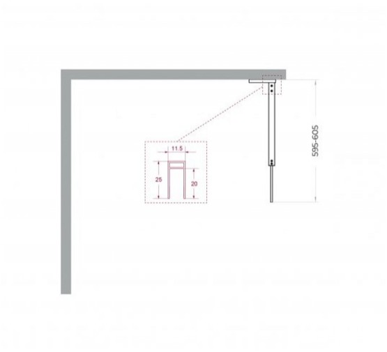 Душевая перегородка BelBagno Uno L-1-TB 600x2000 хром, прозр.стекло