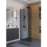 Душевая перегородка BelBagno Uno L-1-TB 800x2000 оружейная сталь, тониров.стекло