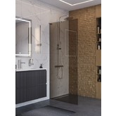 Душевая перегородка BelBagno Uno L-1-TB 900x2000 хром, бронз.стекло