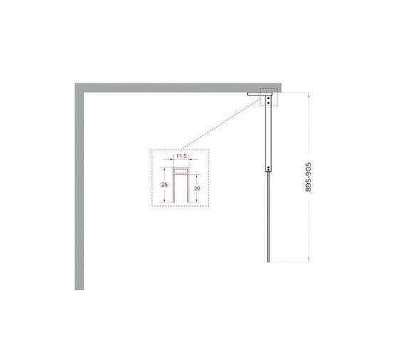 Душевая перегородка BelBagno Uno L-1-TB 900x2000 оружейная сталь, бронз.стекло