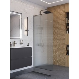 Душевая перегородка BelBagno Uno L-1-TB 900x2000 оружейная сталь, рифлен.стекло