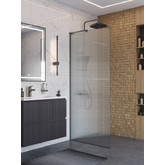 Душевая перегородка BelBagno Uno L-1-TB 900x2000 оружейная сталь, рифлен.стекло