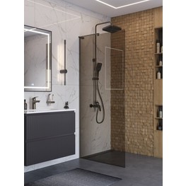 Душевая перегородка BelBagno Uno L-1-TB 1000x2000 оружейная сталь, бронз.стекло