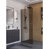 Душевая перегородка BelBagno Uno L-1-TB 1000x2000 оружейная сталь, бронз.стекло