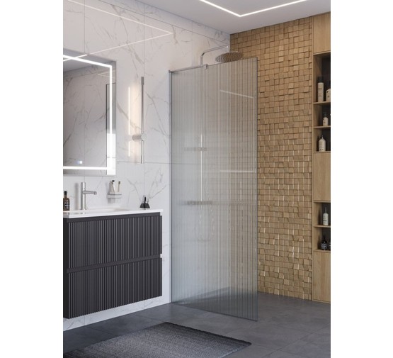 Душевая перегородка BelBagno Uno L-1-TB 1000x2000 хром, рифлен.стекло