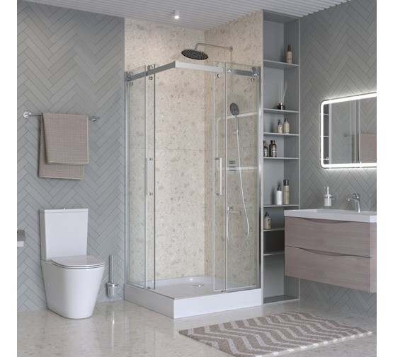 Душевой угол BelBagno MARINO-2 A 2 900x900 хром, прозр.стекло 