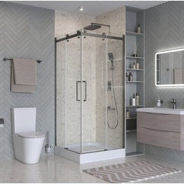 Душевой угол BelBagno MARINO-2 A 2 900x900 оружейная сталь, прозр.стекло 