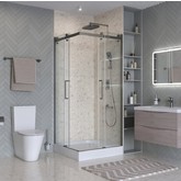 Душевой угол BelBagno MARINO-2 A 2 900x900 оружейная сталь, прозр.стекло 