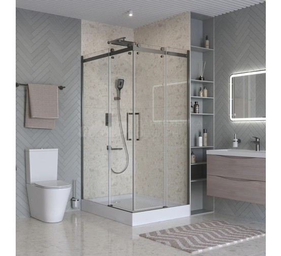 Душевой угол BelBagno MARINO-2 AH 2 1200x900 оружейная сталь, прозр.стекло 