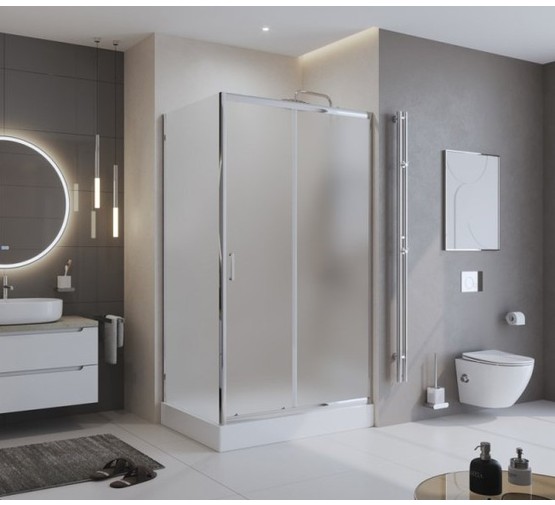 Душевой угол BelBagno UNO-195 AH 1 1200x900 хром, текстур.стекло 