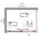 Душевой угол BelBagno UNO-195 AH 1 1200x900 хром, текстур.стекло 