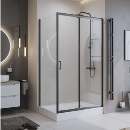 Душевой угол BelBagno UNO-195 AH 1 1200x800 черный матовый, прозр.стекло 