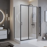 Душевой угол BelBagno UNO-195 AH 1 1200x800 черный матовый, прозр.стекло 