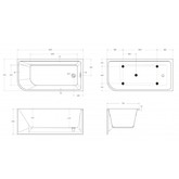 Акриловая ванна BelBagno BB712 150x73 см правая