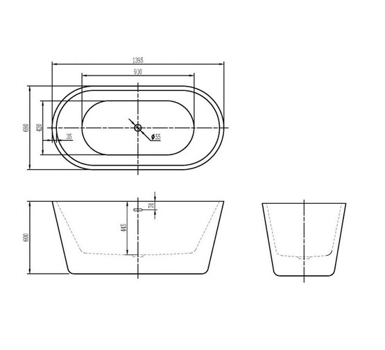 Акриловая ванна BelBagno BB306 140x68 см белый