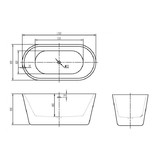 Акриловая ванна BelBagno BB306 140x68 см белый