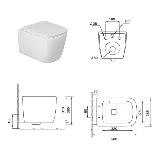 Унитаз подвесной Oliveeka OL-G1 торнадо микролифт