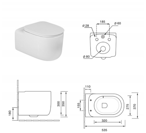 Унитаз подвесной Oliveeka OL-G27 торнадо микролифт