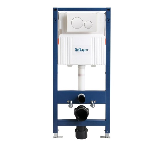 Инсталляция для унитаза BelBagno BB-101-M-BC клавиша белая