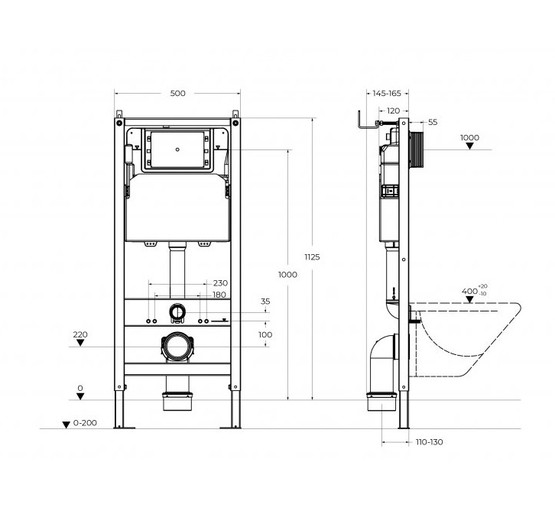 Инсталляция для унитаза BelBagno BB-101-M-BR клавиша белая