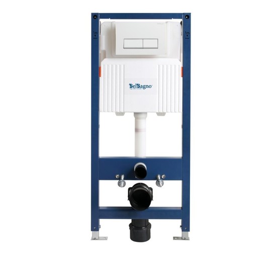 Инсталляция для унитаза BelBagno BB-101-M-BR клавиша белая