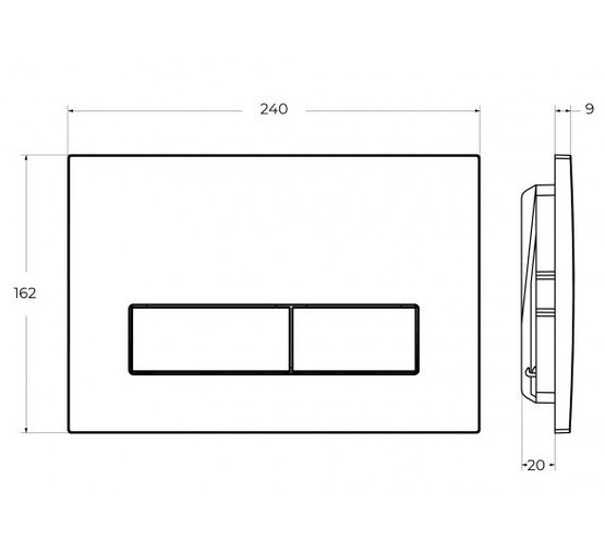 Клавиша смыва Cezares Slider сатин